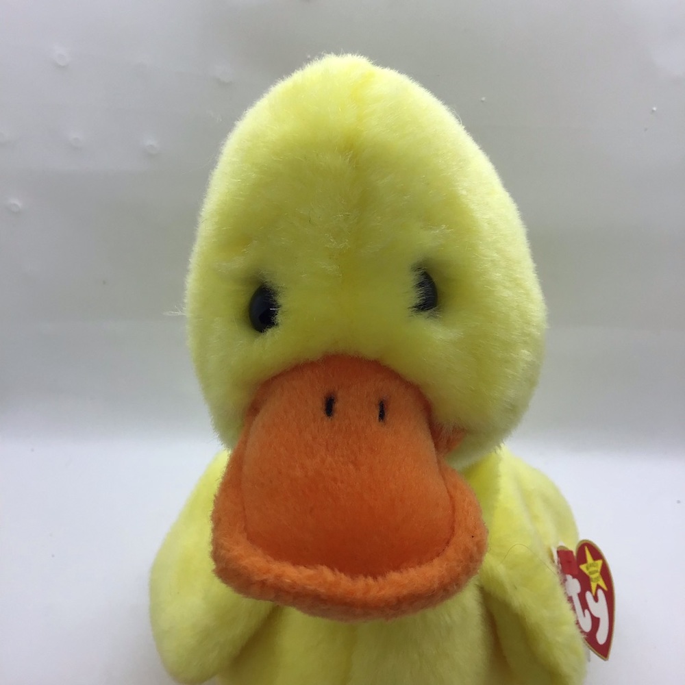 Quackers the yellow duck Ty original beanie buddy 1998 Stuffed animal, plush.